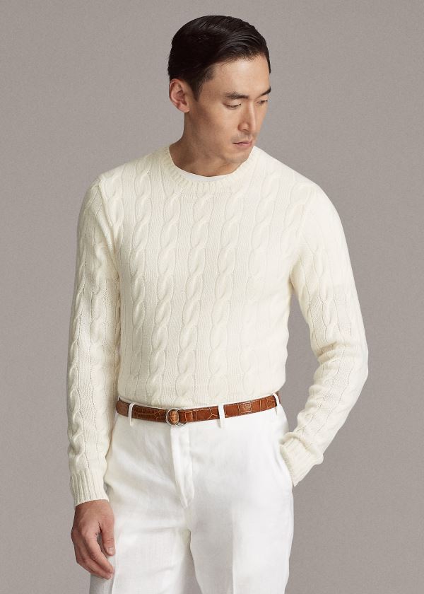 Men's Ralph Lauren Cable-Knit Cashmere Sweater | 893104RDA